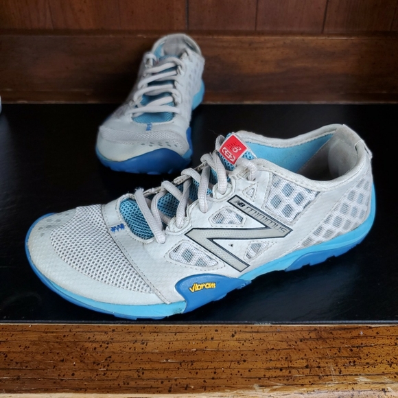 New Balance Minimus Vibram White/Blue Sz 6.5 - Picture 1 of 8